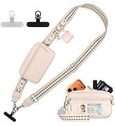 YFWE Clip and Go Phone Strap with Crossbody Wallet, Adjustable Phone Lanyard with Detachable RFID...