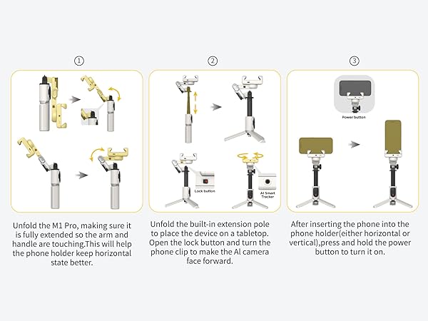 gimbal stabilizer for iphone gimbal tripod for cell phone selfie stick tripod