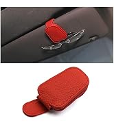 VAGURFO Car Sunglasses Holder Visor, Leather Magnetic Sunglasses Holder Eyeglass Hanger Clip for ...