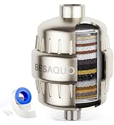 BESAQUO Shower Filter Head for Hard Water, Remove Chlorine, Heavy Metals, for Softer Skin, Shinie...