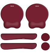 MOSISO Wrist Rest Support for Keyboard and Mouse Pad Set, Curved Ergonomic Mousepad with Raised B...