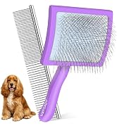 WOPQAEM Slicker Brush for Large Dogs, Professional Wood Body Dog Brush Grooming for Doodles Poodl...