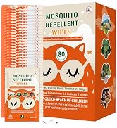 80 PCS Mosquito Repellent Wipes, Individually Wrapped Insect Repellent Wipes Made of Natural Plan...