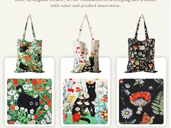 Aesthetic Cotton Tote Bag for Women