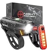 BX-500 Bike Light Set - Powerful Front and Back Lights 10hrs Max Rechargeable Bicycle LED Headlig...