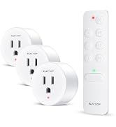 ELECTOP Remote Control Outlet, 15A/1500W Wireless Outlet Power Switch with Countdown Function, No...