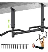 SELEWARE 24" Adjustable Ceiling Mounted Pull Up Bar - Multifunctional Chin Up Bar with Multi-Angl...