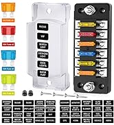 Nilight 6 Way Fuse Block with Negative Bus 12V Blade Fuse Holder ATC/ATO Standard Fuse Box Label ...