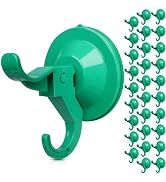 Antimbee 30 Pack Reusable Suction Cup Hooks with 11lbs Load Capacity, Sturdy Green Vacuum Hanger ...