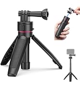 HAFOKO Mini Tripod Compatible for Gopro Extendable Selfie Stick Handle Tripod with Small Tripod Q...