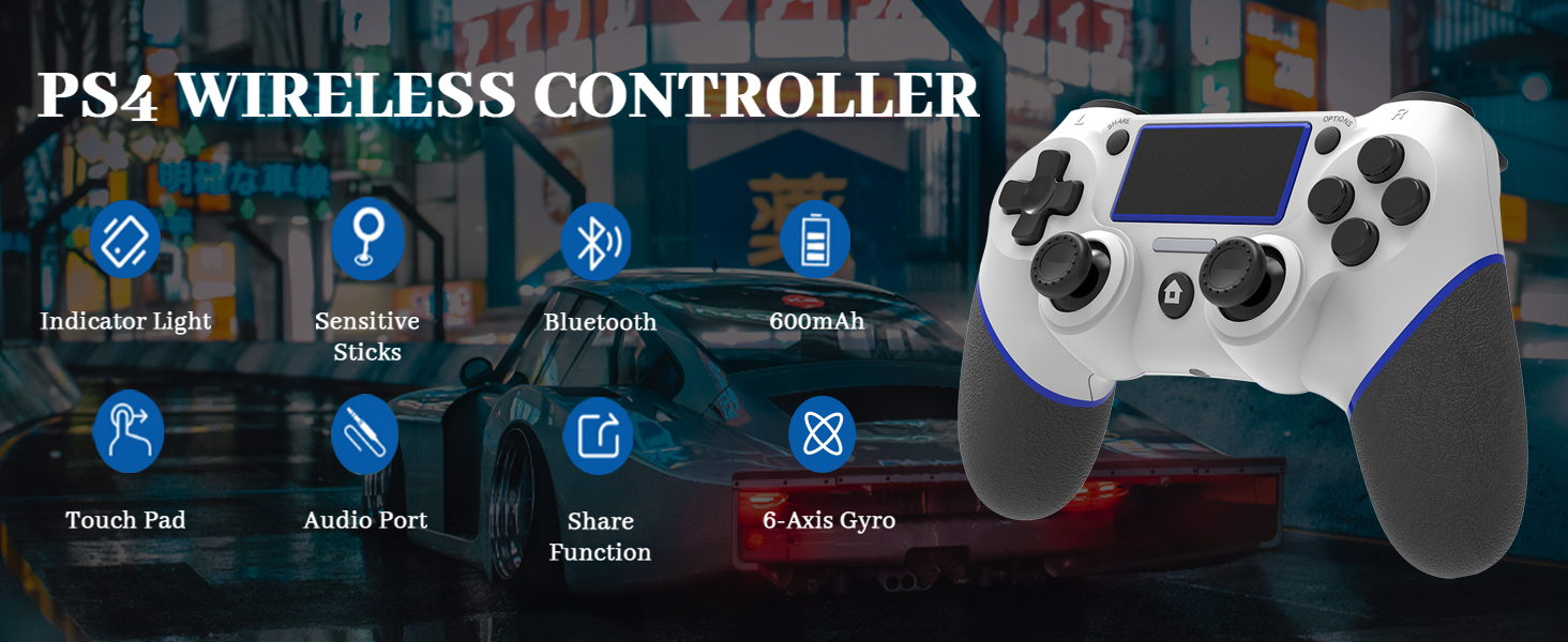 ps4 controller, playstation 4 controller, ps4 controller dualshock 4, dualshock 4,control ps4,White