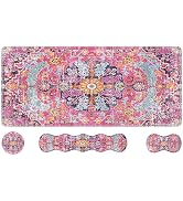 iLeadon Desk Mat Set, Mouse Pad with Wrist Rest + Keyboard Wrist Rest + Large Mouse Pad + Coaster...