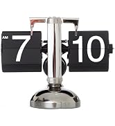 KENJIEY Flip Clock,Retro Flip Down Clock Mechanical Digital Flip Desk Clock Internal Gear Operate...