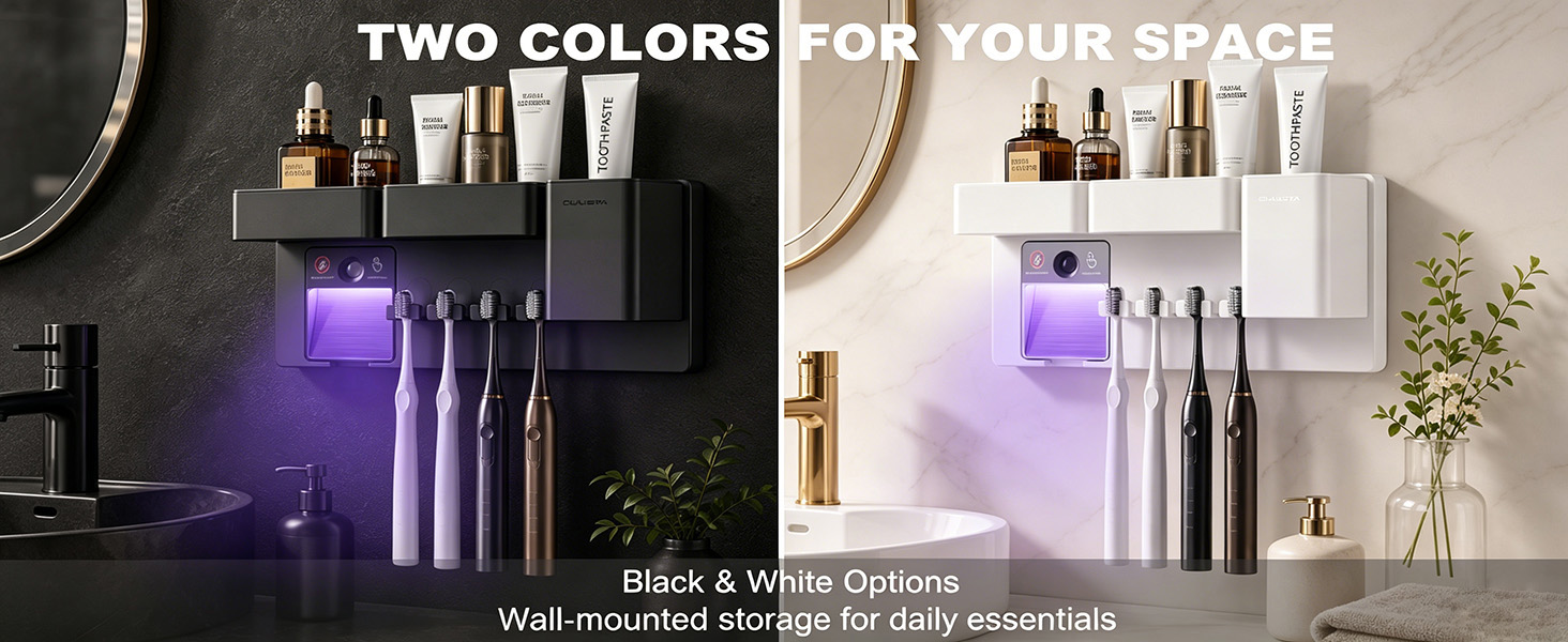 Toothbrush Holders for Bathrooms 3 Independent Storage Compartments
