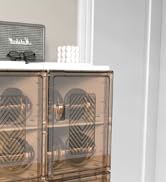 Latoxcaa 6 Tiers Foldable Shoe Storage, No-Tool Assembly Shoe Box with Magnetic Clear Doors, Clos...