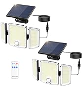 Onforu Solar Lights Outdoor, 3500LM 278 LEDs Split Motion Sensor Flood Lights with 16.4 ft Cable,...