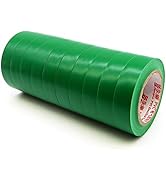 Maveek 10 Rolls PVC Electrical Tapes, Self Adhesive Waterproof Insulation Green Tapes, Rated up t...