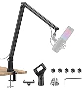 Boom Arm Mic Stand, Aveek Adjustable Desktop Metal Microphone Arm for HyperX QuadCast/Blue Yeti/S...