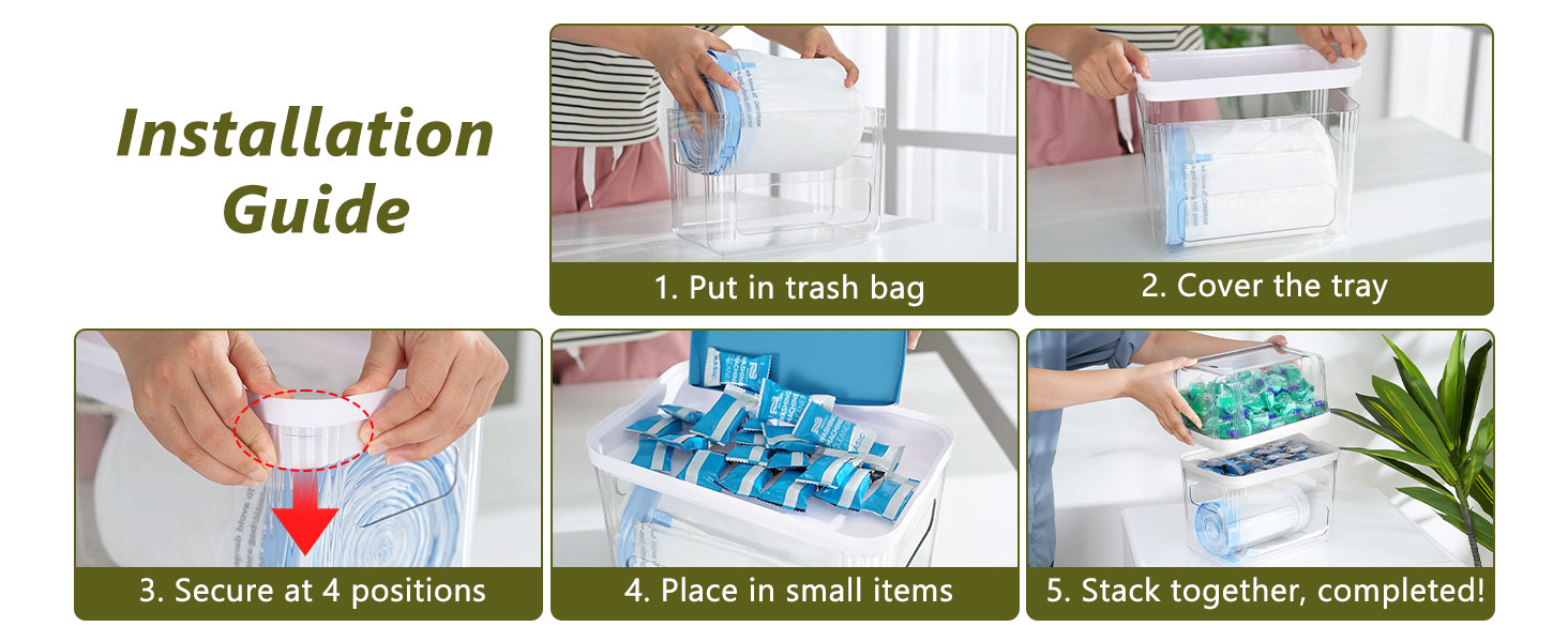 trash bag dispenser laundry pods container
