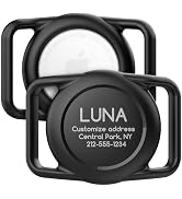 Personalized Dog Collar Holder for AirTag,Custom Pet ID Tag-2 Pack | Silicone,Waterproof,with Cus...