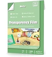 Weliu Transparency Sheets for Inkjet Printers, 30 Sheets 8.5" X 11", Clear Acetate Sheets, Inkjet...