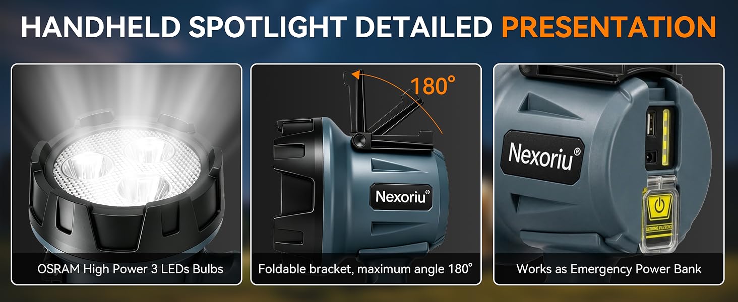 3-in-1 Tactical Design,Pro-Grade OSRAM LED, Flexible Stand & Backup Power