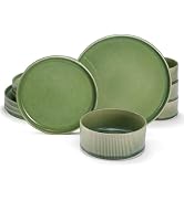 Ceramic Dinnerware Set, by Vase and Vessel, 12-Piece Service for 4, 9.8” Dinner Plates, 8” Salad ...