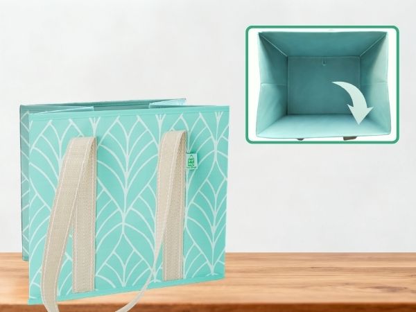 Reusable Grocery Bags with Hardboard Bottom and Sides
