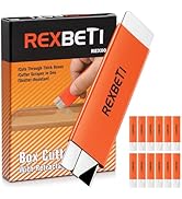 REXBETI 12 Pack Box Cutter, Retractable Cardboard Cutter, Handy Box Opener, More Sharp Single Edg...