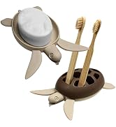 QUALY Save Turtle Toothbrush Holder and Soap Tray Set