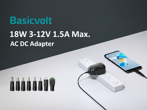 18w ac adapter with 8 connectors