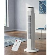 Uthfy 31" Electric Tower Fan That Blow Cold Air, Quiet Cooling Fan with Oscillation 7.5H Timer,Po...