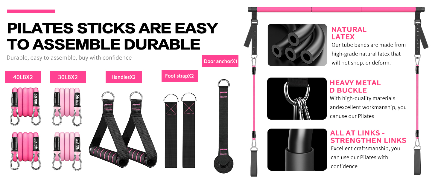 bbtops pilates bar kit with resistance bands,cofof pilates bar kit with resistance bands,squat bar