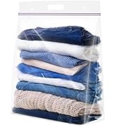 Xsourcer 5 Gallon Zipper Bags with Handle and Bottom, Pack of 6, Heavy Duty Clear Handy Plastic S...