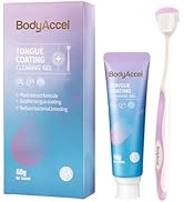 BodyAccel Tongue Cleaner Gel with Tongue Brush – Fresh Breath Oral Care Kit – Tongue Scraper Gel ...