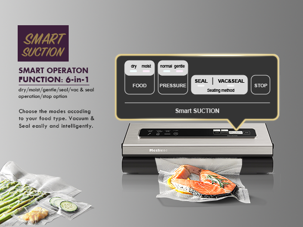smart operation function 6 in 1 gentle normal moist dry power vacuum seal