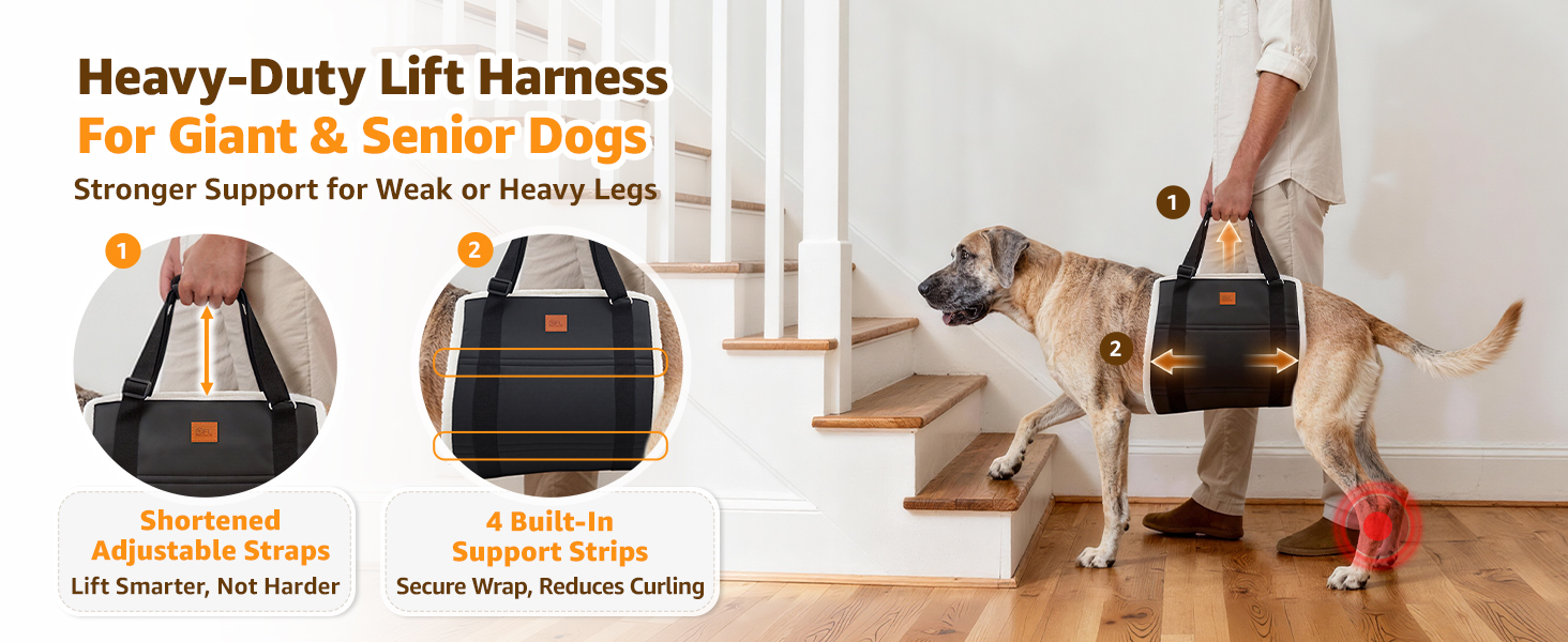 Adjustable Dog Lift Harness Dog Sling for Large Dogs Hind Leg Support