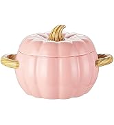 Dutch Oven Pot with Lid, Pumpkin Pottery Dessert Saucepan, Mini Baking Dish Cute Pumpkin Bowl, Co...