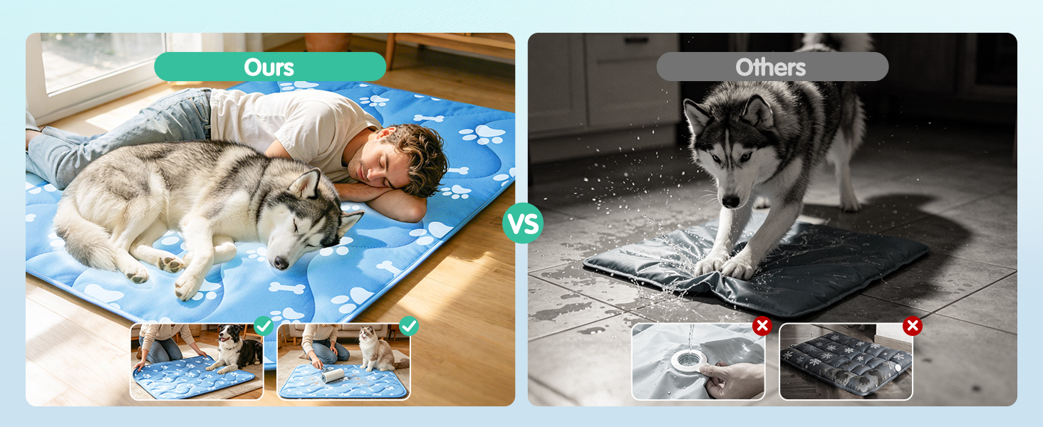 Self-cooling dog mat