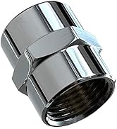 Brass Pipe Fitting Coupling-1/2" x 1/2" NPT Female Chrome Plated Finish Brass Pipe Fitting Couple...
