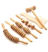 tuuli Accessories - Wooden Massager Roller Set, Multi-Functional Body Roller for Cellulite Reduct...