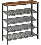 HOOBRO Shoe Rack for Entryway, 5-Tier Shoe Organizer with Adjustable Mesh Shelves, 16-20 Pairs of...