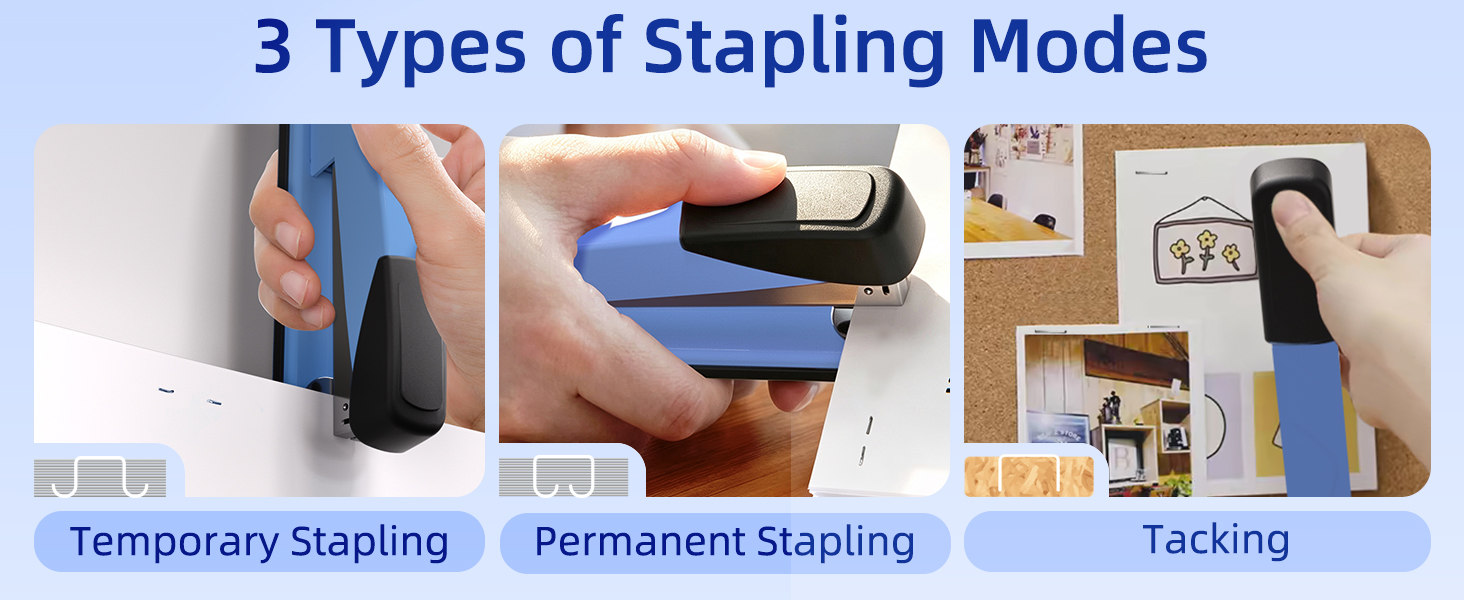 By reversing the anvil, you can switch between permanent and temporary stapling