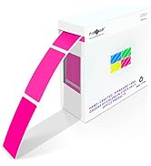 Square Color Coding Labels 3 x 1 inch - Rectangle Fluorescent Pink Color File Folder Stickers 250...