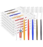 HAIFOTRVA Disposable Toothbrushes with Toothpaste and Floss,100 Pack Brown 3-in-1 Individually Wr...