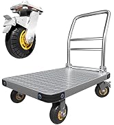 Heavy Duty Platform Truck Flat Moving Cart Hand Trucks,2000Lbs Steel Push Cart Dolly, 36 x 24in L...