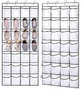 REGELETO 2 Pack 28 Pocket Over the Door Shoe Organzier, Hanging Shoe Rack for Door Large Capacity...