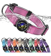 ZiperTag for Airtag Dog Collar with Air Tag Holder Waterproof, Ultra-Reflective, Nylon Padded wit...
