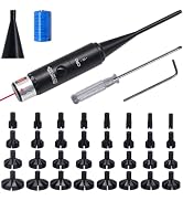 MOSANDON Professional Laser Barrel Sight Kit with 32 Adapters,Full Caliber Adapters Red & Green L...