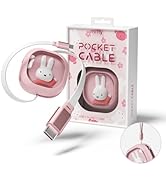Miffy Charger Pocket Cable 65W 3.9ft USB-C to USB C, Type C Charging Cable Fast Charge (Pink)